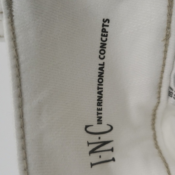 1577- INC Women's Casual Pants White Cropped Wide Leg Stretch Size 6 NWT - Picture 7 of 12